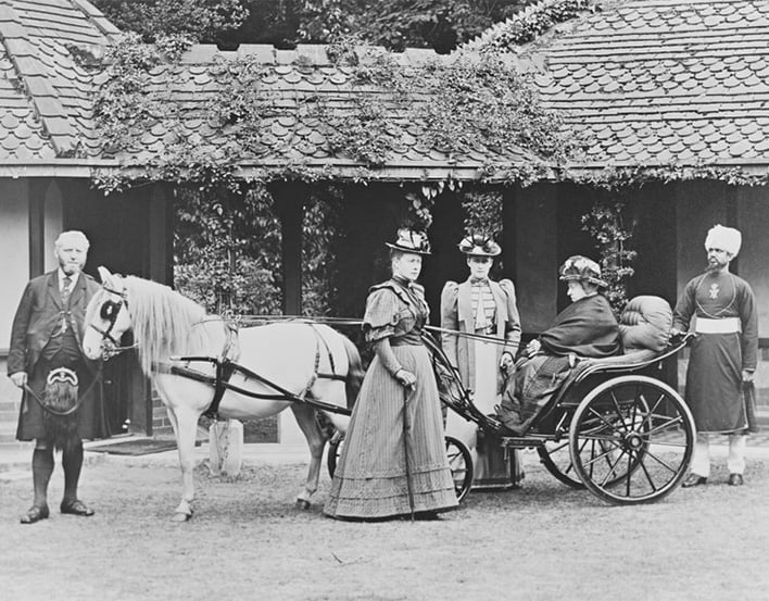 Queen Victoria in a pony carriage at Frogmore House, 1893 Queen Victoria at Frogmore