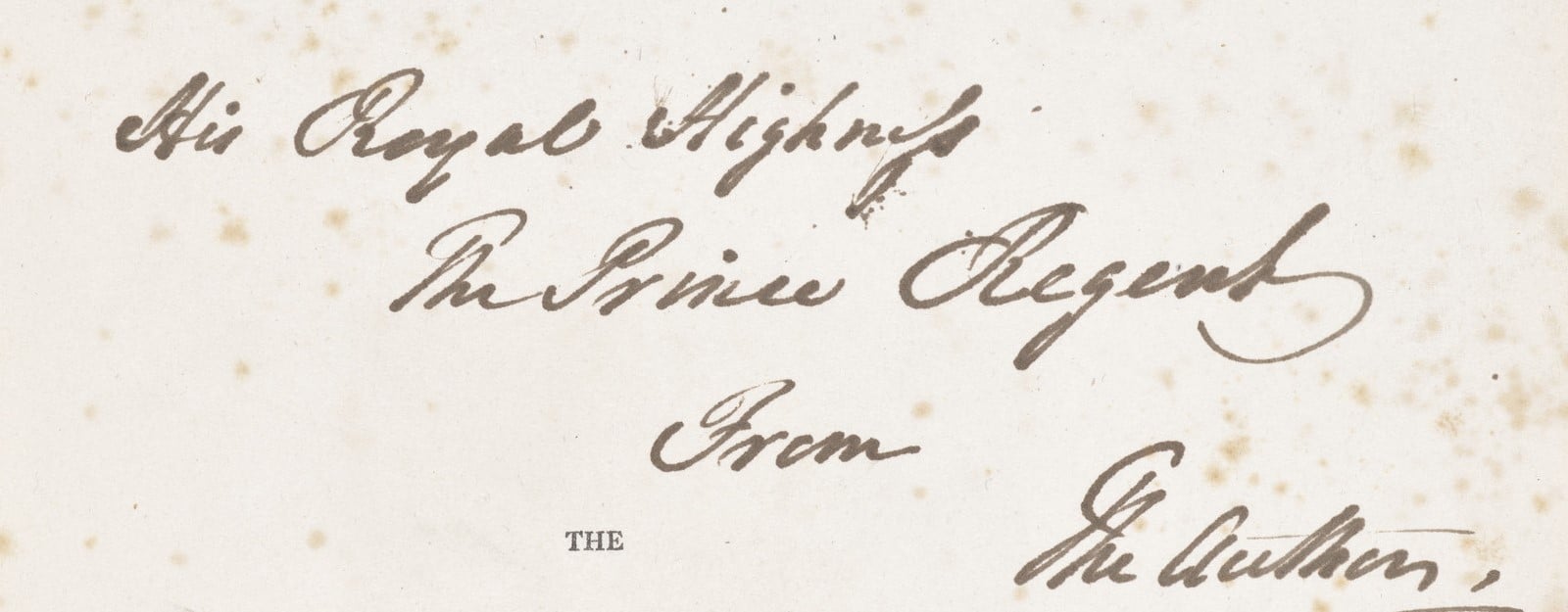 Walter Scott's inscription to George IV, when Prince Regent, in a copy of his poem The Lord of the Isles