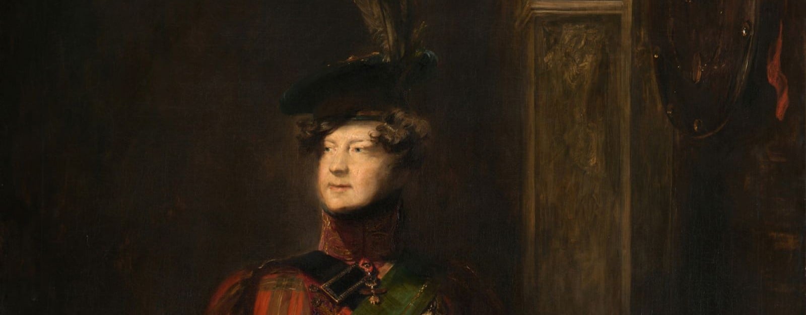 Head and shoulders from a portrait of George IV wearing Highland dress