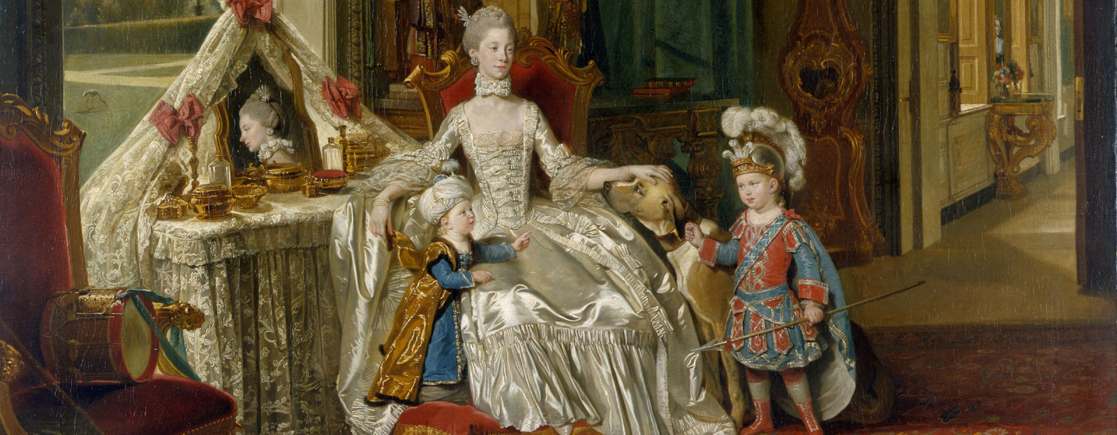 Painting of Queen Charlotte (1744-1818) with her Two Eldest Sons RCIN 400146