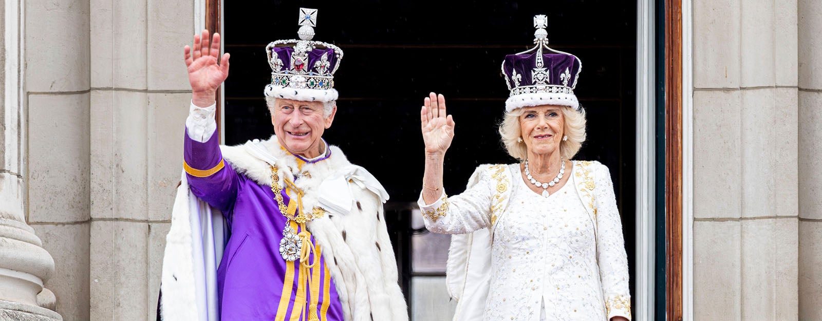 Past exhibition: King Charles III and Queen Camilla on the balcony of Buckingham Palace
