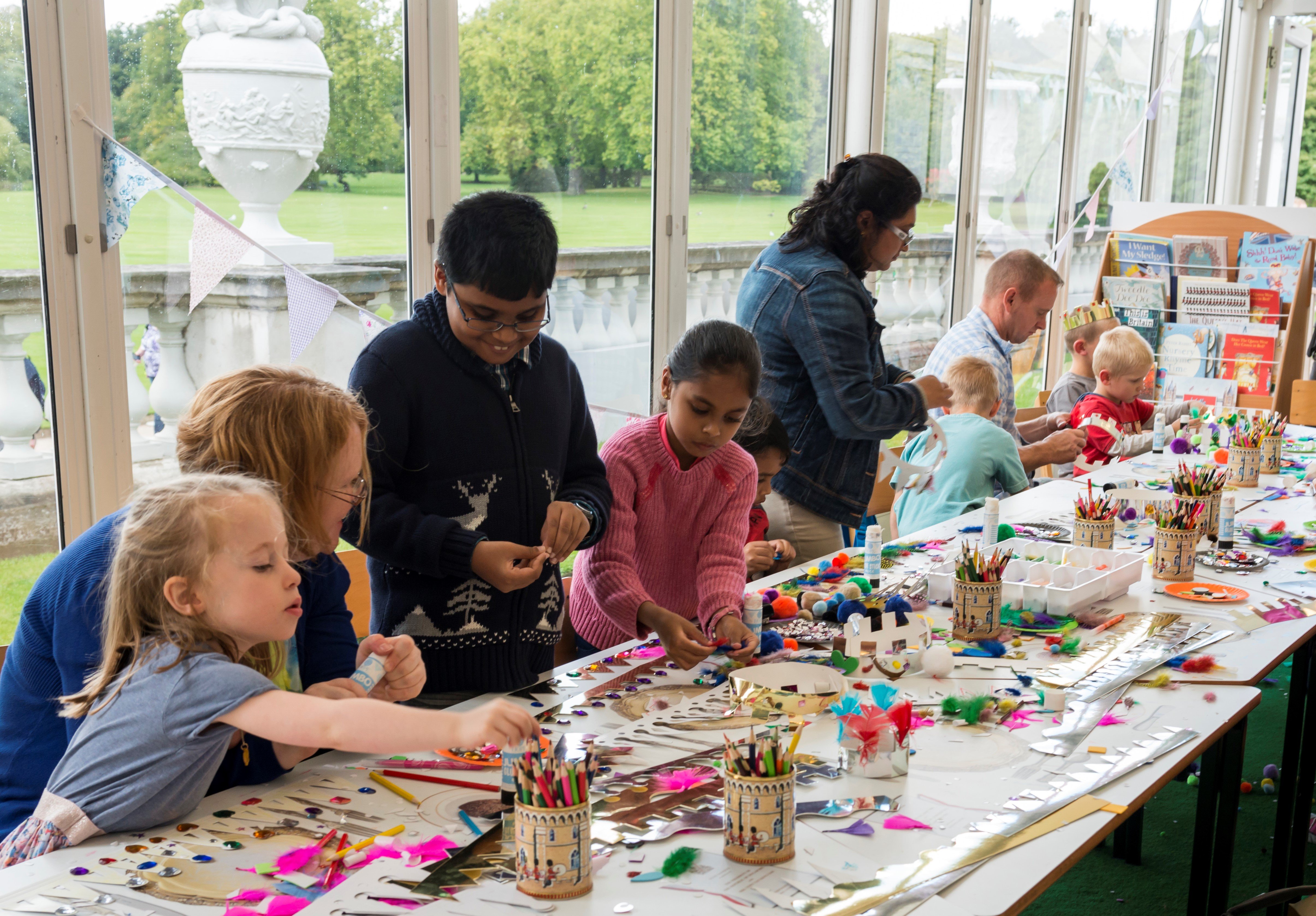 Family craft activity in the Family Pavilion, Buckingham Palace