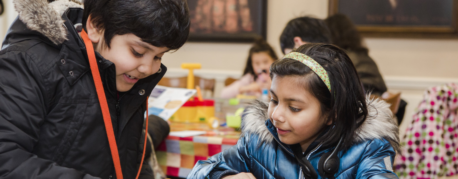 Children making a craft