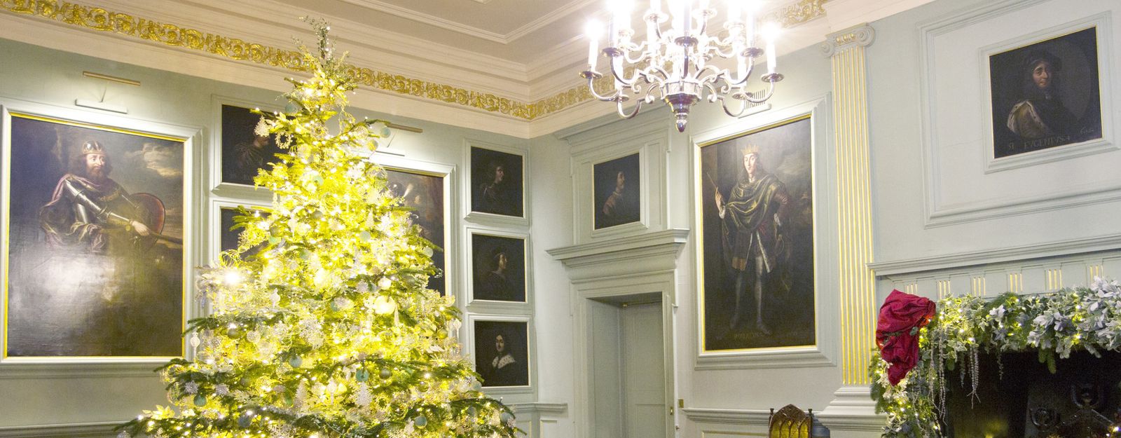 Christmas tree in the Great Gallery, Palace of Holyroodhouse