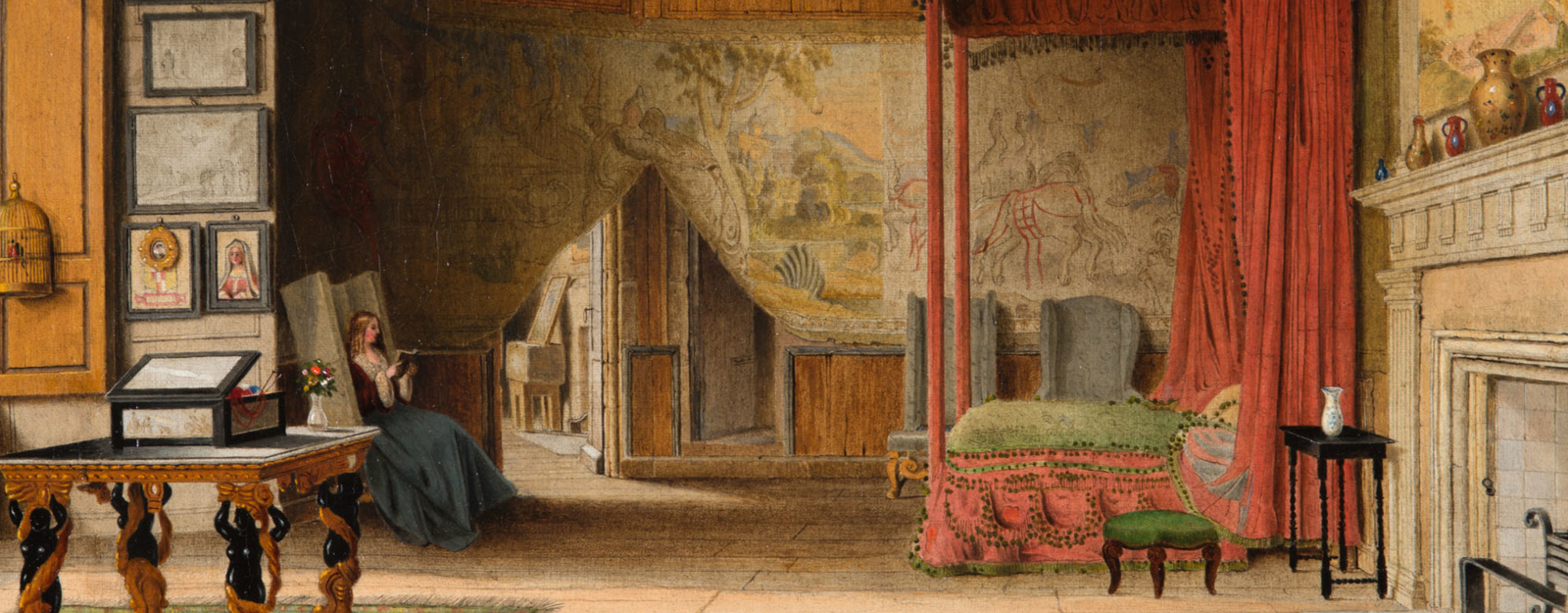 painting of Mary, Queen of Scots' chambers, Palace of Holyroodhouse