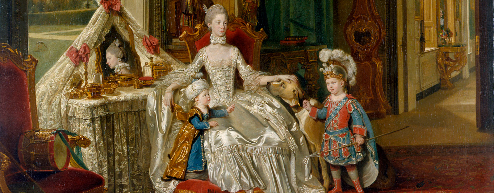 Queen Charlotte with her two eldest sons by Johan Joseph Zoffany
