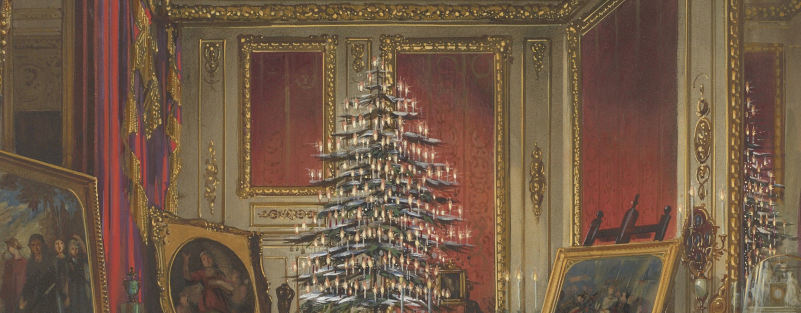 A watercolour painting of a Christmas tree