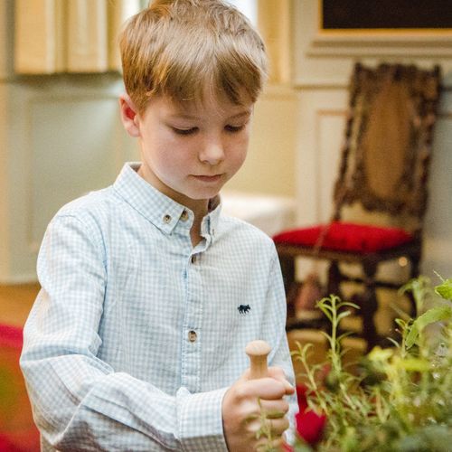 Child with herbs