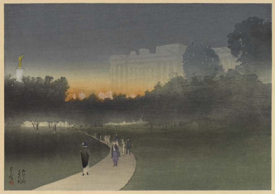 Buckingham Palace, London seen across Green Park by Yoshio Markino
