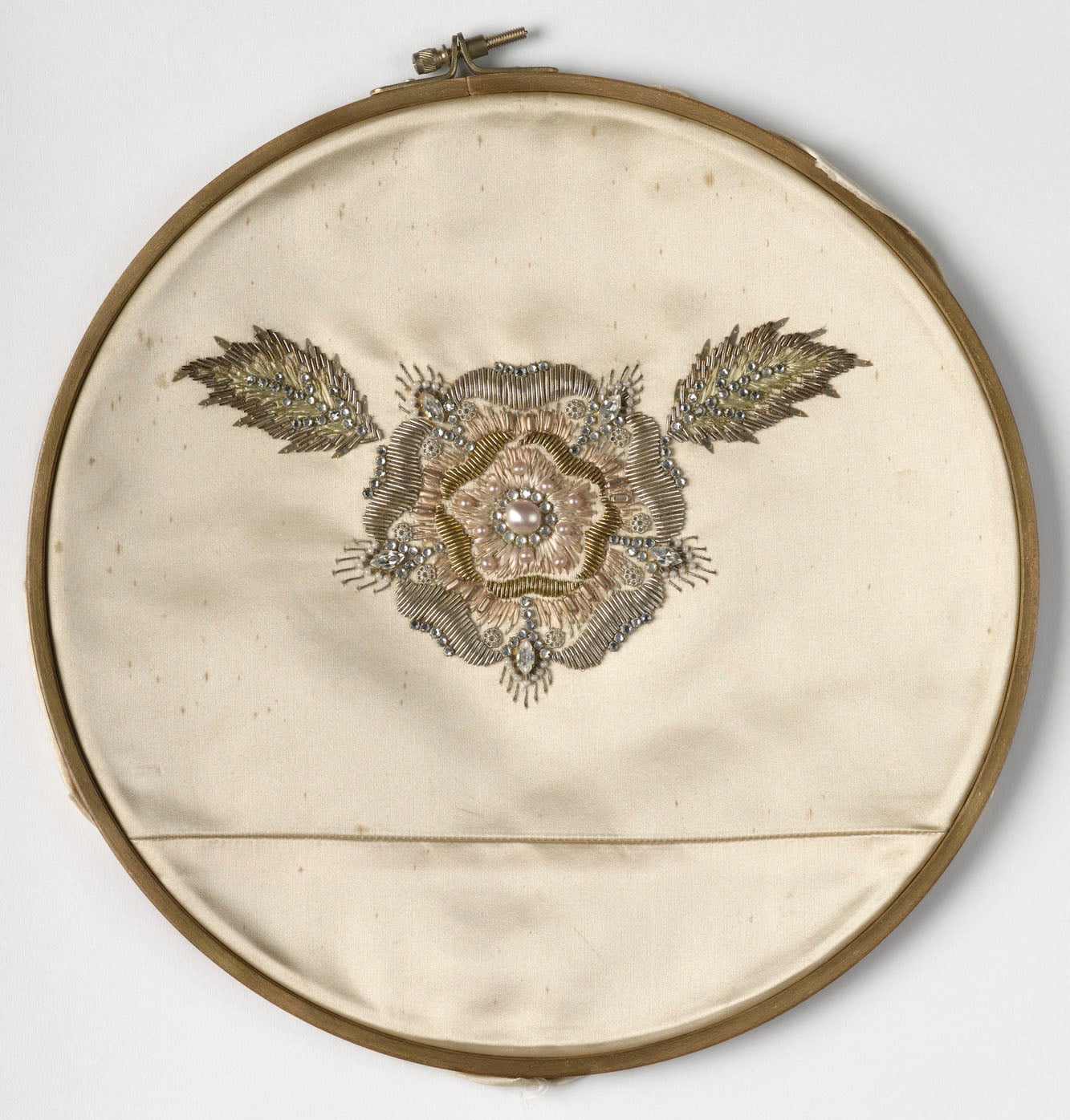 Embroidery sample of the Rose of England (RCIN 300017) Rose of England