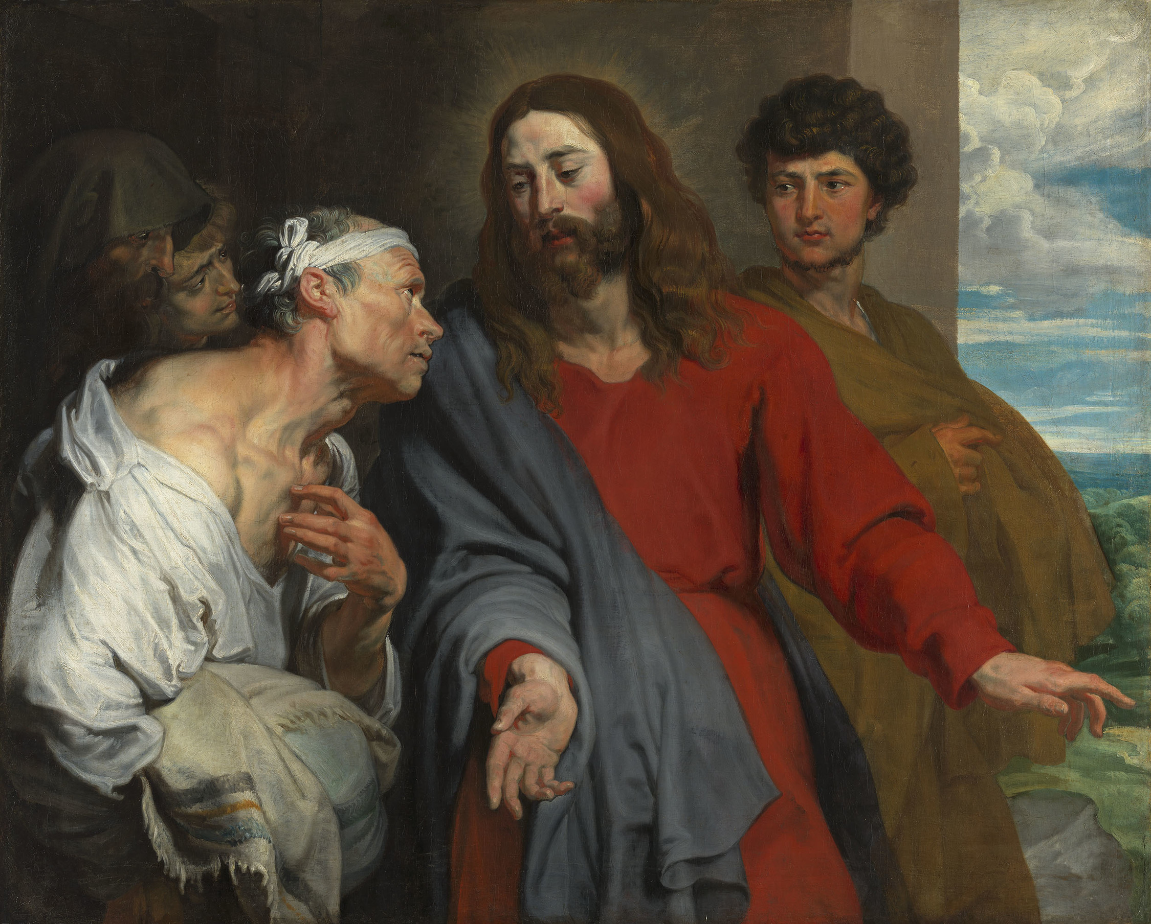 A painting of Christ healing the paralysed man by Anthony van Dyck. 