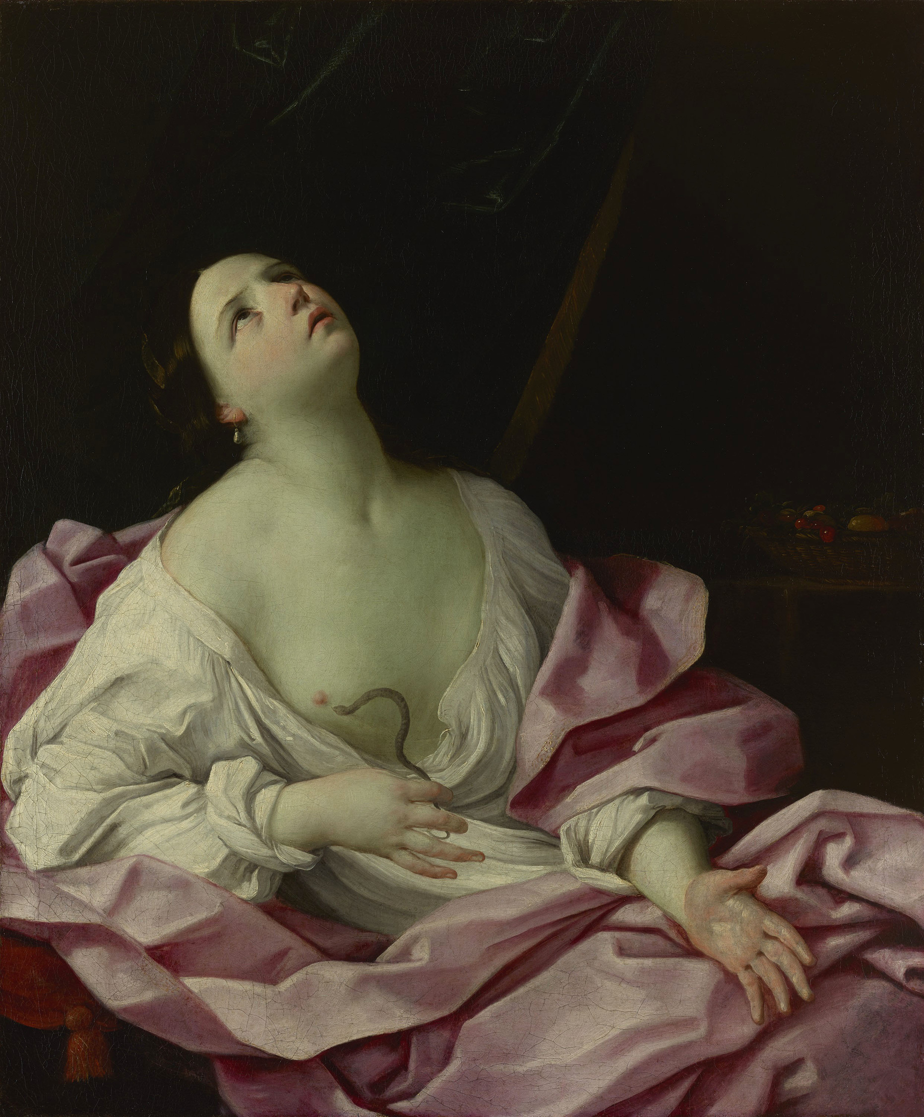 This painting by Guido Reni depicts the final moments in the life of the Egyptian Queen, Cleopatra, as she prepares to commit suicide.