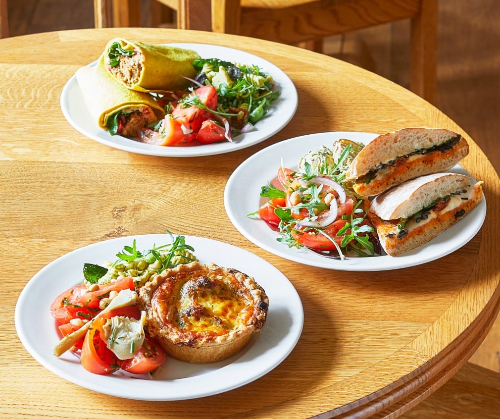 Selection of sandwiches and salads available in the Undercroft Cafe at Windsor Castle