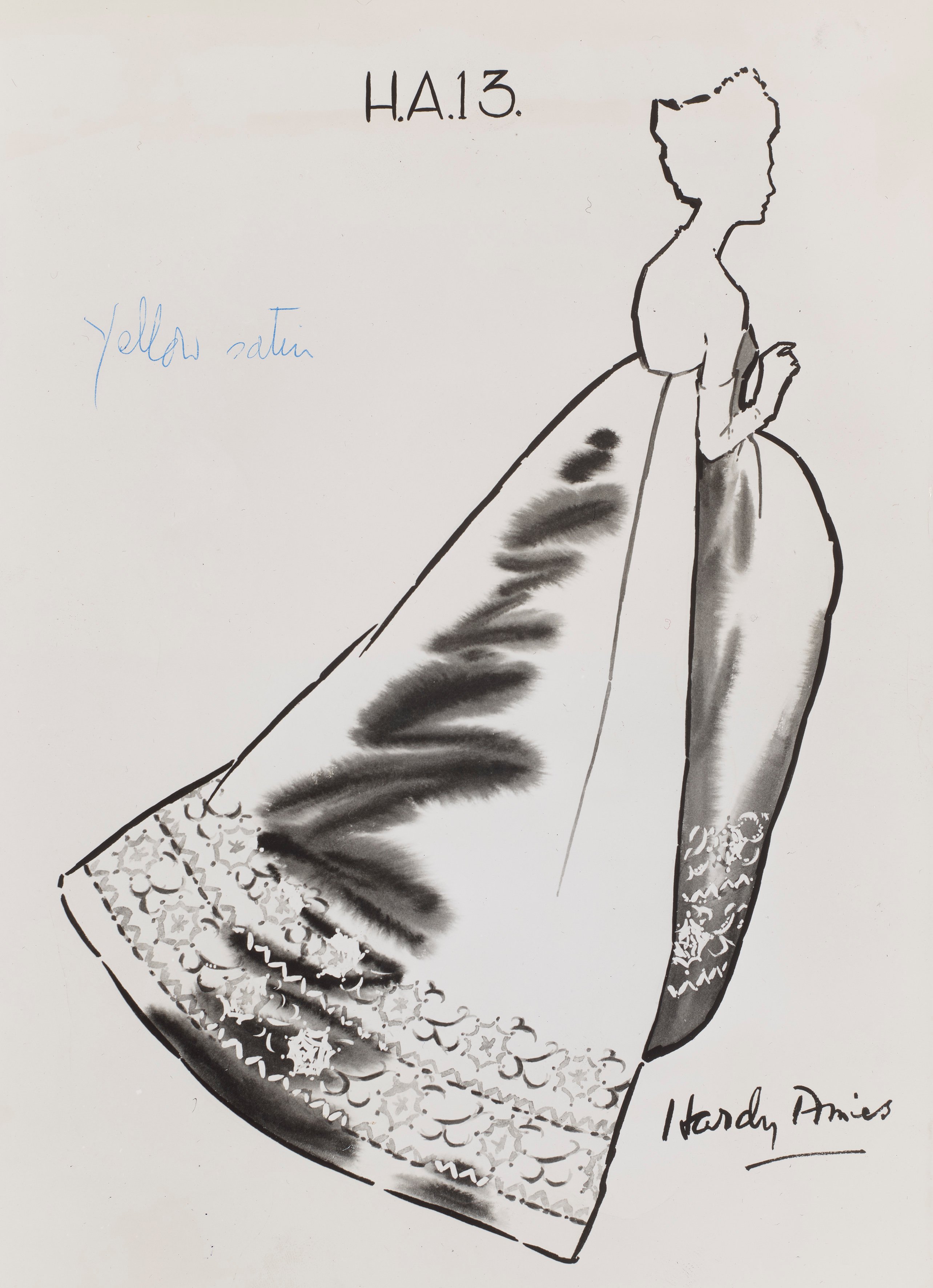 Hardy Amies, Sketch for Evening Gown, 1961 Hardy Amies, Sketch for Evening Gown, 1961