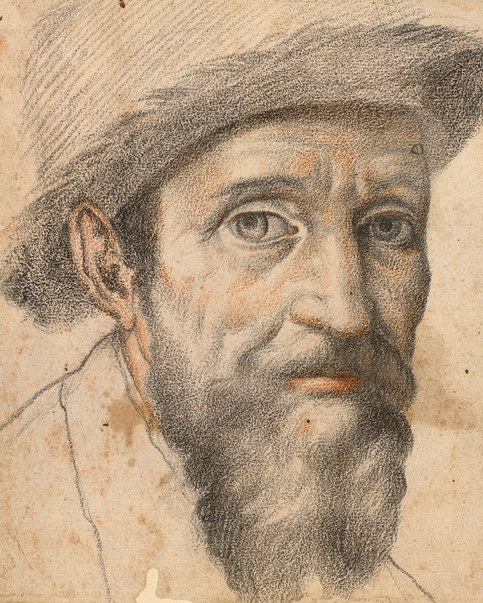A portrait of Michelangelo after Daniele Ricciarelli da Volterra, c. 1550-1600 (RCIN 912806) A portrait of Michelangelo after Daniele Ricciarelli da Volterra.