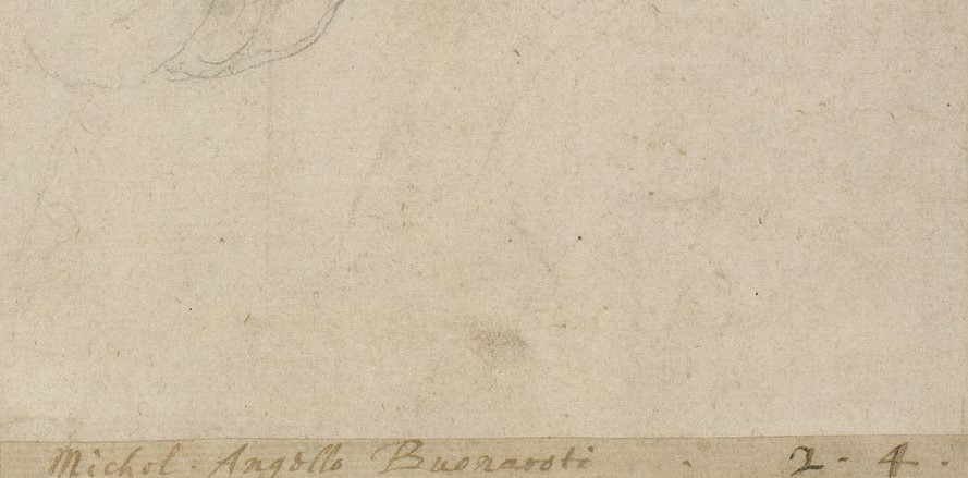 Close up of an inscription in the hand of William Gibson, 'J. Romano 1.2'.