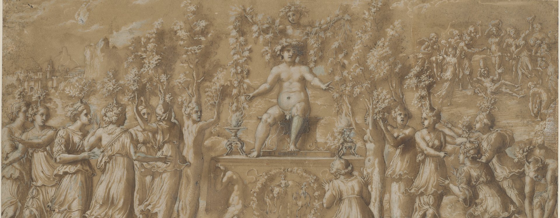 Cropped view of Bacchus transforming the Maenads, attributed to Battista Dossi (c.1490-1548), RCIN 905030