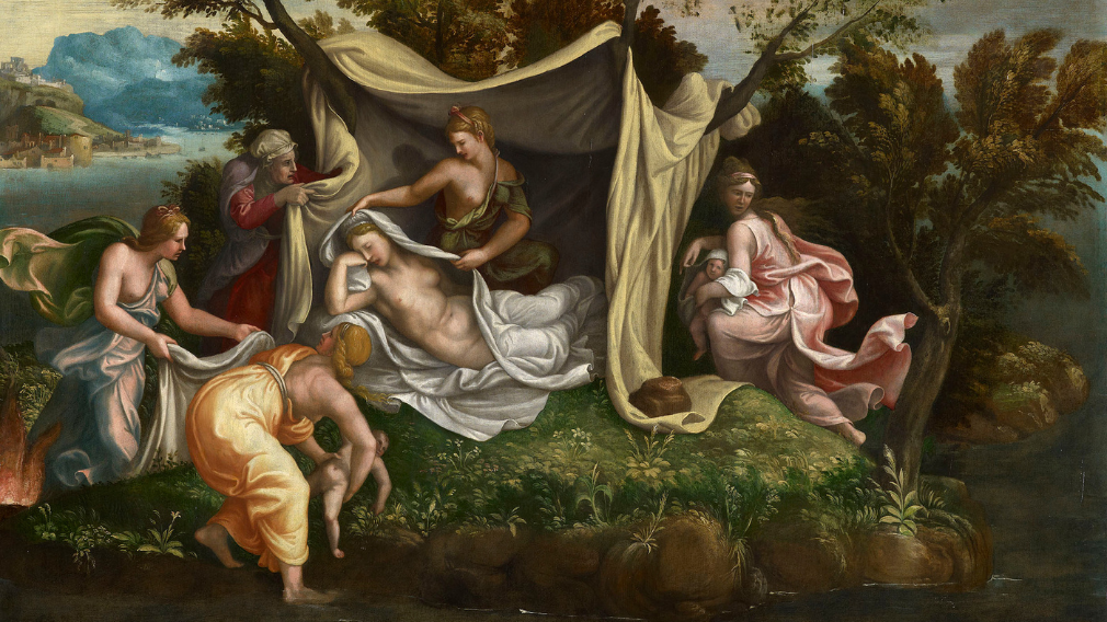 The Birth of Diana and Apollo by the workshop of Giulio Romano.