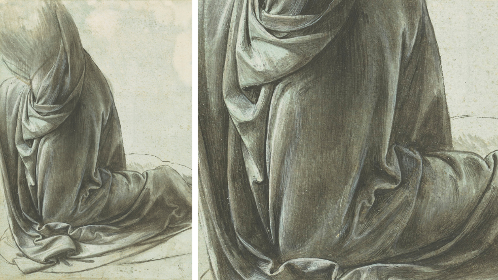 The drapery of a kneeling figure, c.1491-4 (RCIN 912521) The drapery of a kneeling figure, c.1491-4 (RCIN 912521)