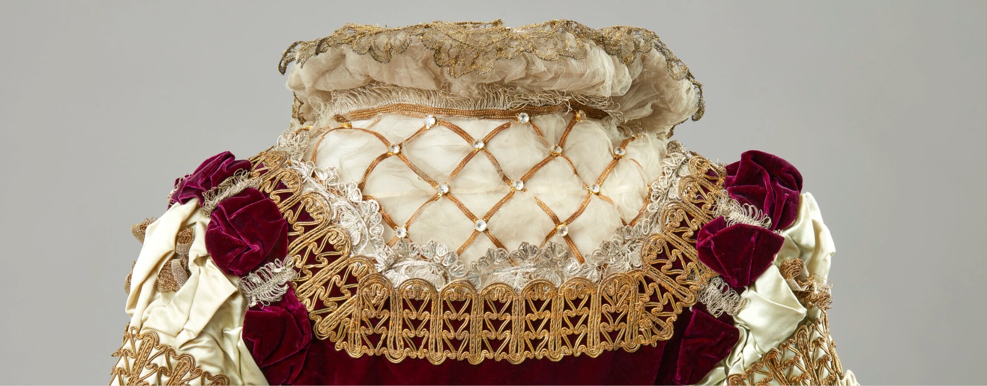 Detail of the Mary, Queen of Scots' costume worn by Queen Alexandra