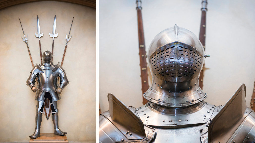 Erasmus Kyrkenar, Armour garniture of Henry VIII for the field and tilt, 1539-40 (RCIN 72834) Armour garniture of Henry VIII in the Lantern Lobby.