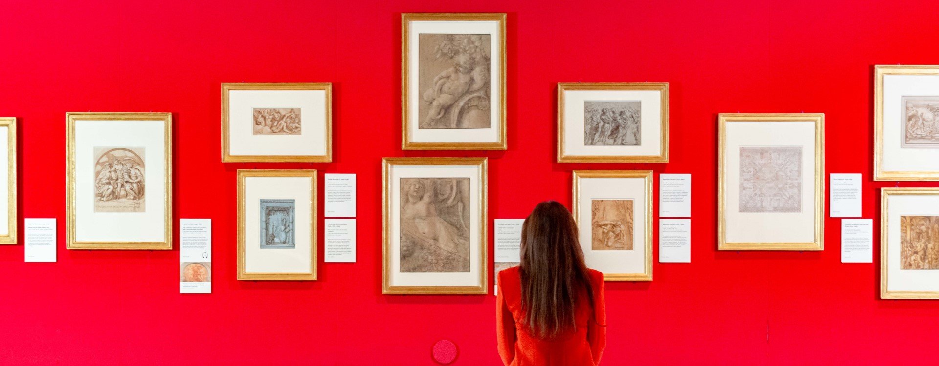 Admiring the artworks in Drawing the Italian Renaissance exhibition