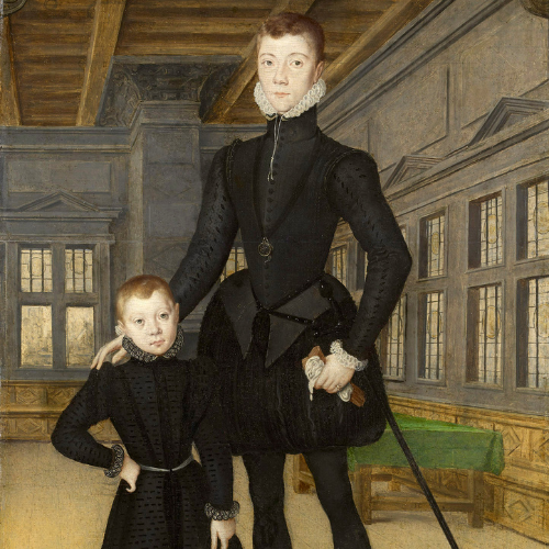 Henry Stewart, Lord Darnley (aged 17) and his brother Charles Stewart, Earl of Lennox, 1563 by Hans Eworth (RCIN 403432). A portrait of Henry Stewart, Lord Darnley and his brother Charles Stewart, Earl of Lennox by Hans Eworth.