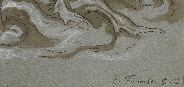 Neptune in his chariot by Paolo Farinati, and inscribed in the hand of William Gibson at lower right, 'P. Farinato. 5.2.'