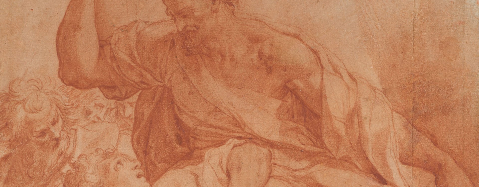 A cropped view of An old man and a youth by Camillo Procaccini (1551-1629), RCIN 905963 