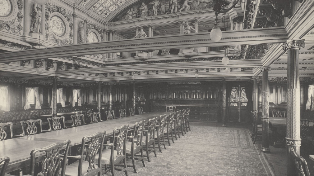 Bedford Lemere & Co., A photograph showing the Saloon (RCIN 2582082) A photograph showing the Saloon inside the H.H.S Ophir.