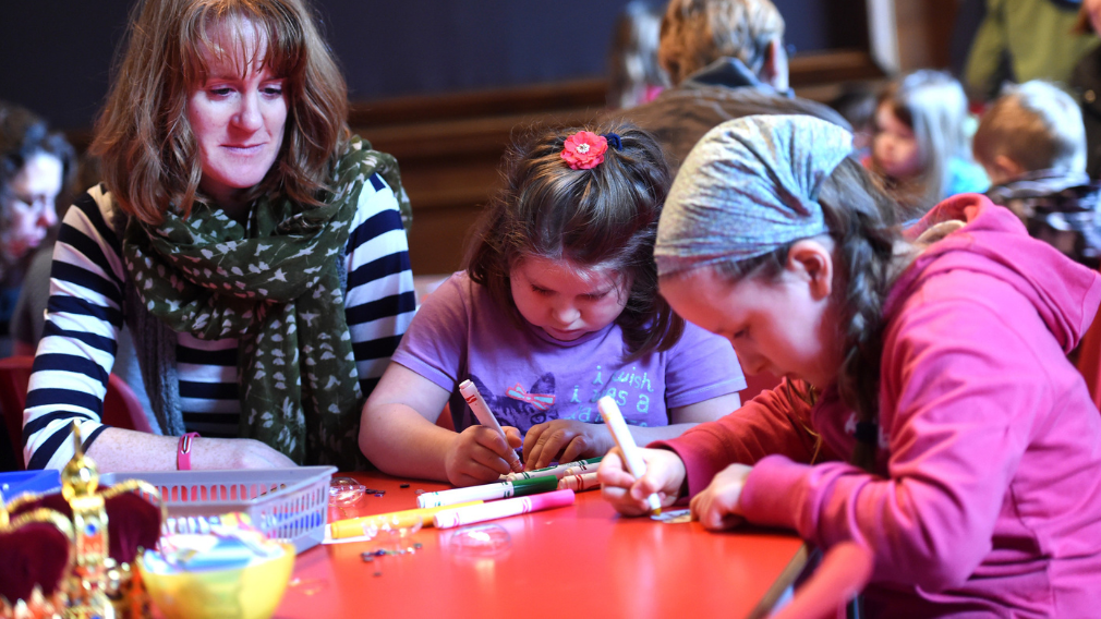 Children enjoying art activities at the Palace. 