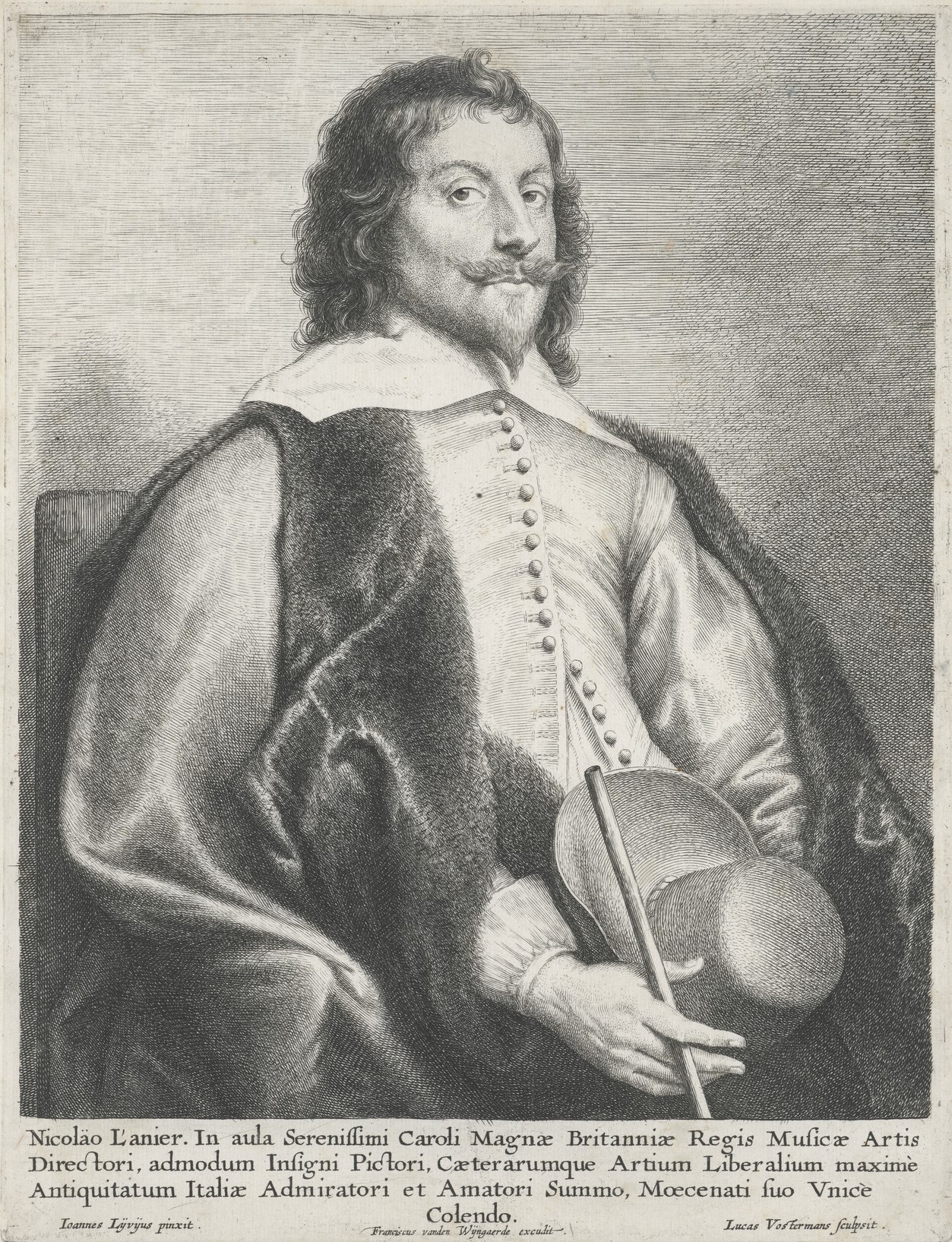 An engraving of Nicholas Lanier.