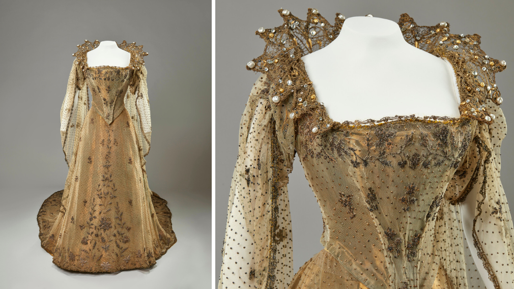 Morin Blossier, Queen Alexandra’s Coronation Dress, 1902 (RCIN 74728) Two photos of Queen Alexandra's coronation dress.