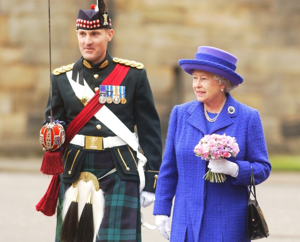 Queen Elizabeth II at the Palace of Holyroodhouse in Edinburgh