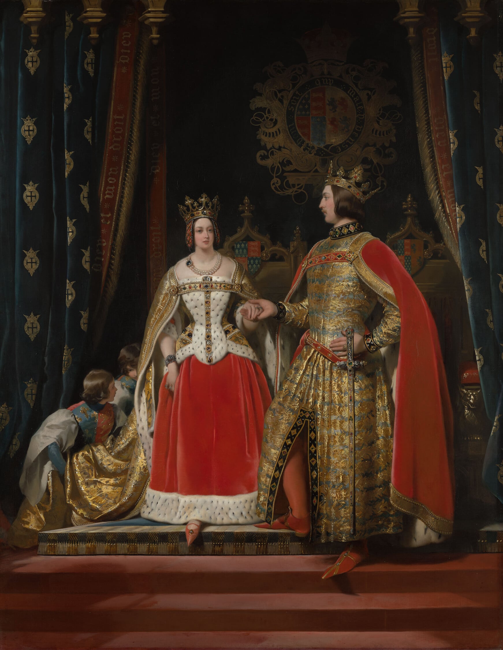 Sir Edwin Landseer, Queen Victoria and Prince Albert at the Bal Costumé of 12 May 1842, 1842-46 (RCIN 404540) Sir Edwin Landseer's painting of Queen Victoria and Prince Albert at the Bal Costumé of 12 May 1842.