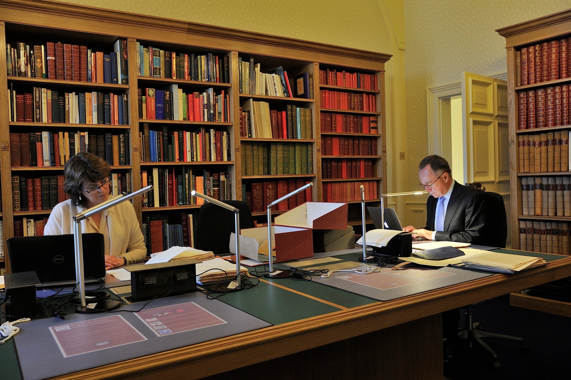 Researchers in the Royal Archives Research Room in the Royal Archives