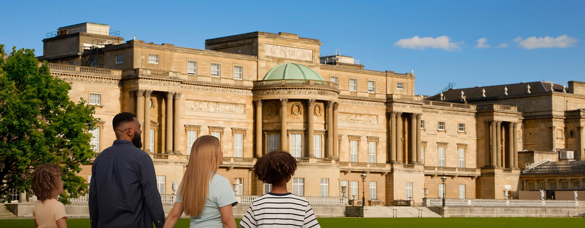 View of Buckingham Palace from the garden