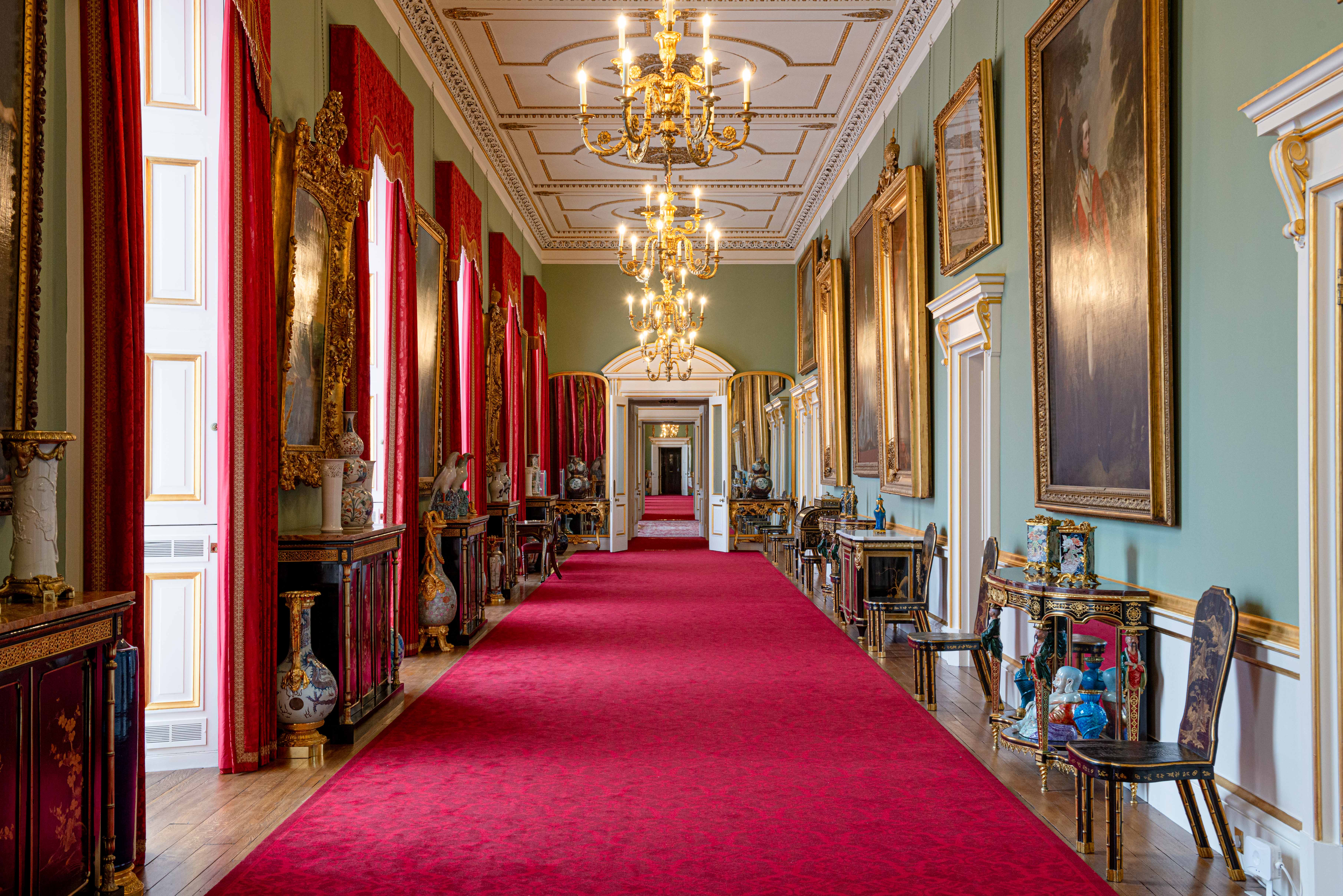 Principal Corridor The Principal Corridor in the East Wing of Buckingham Palace ready for opening to the public.