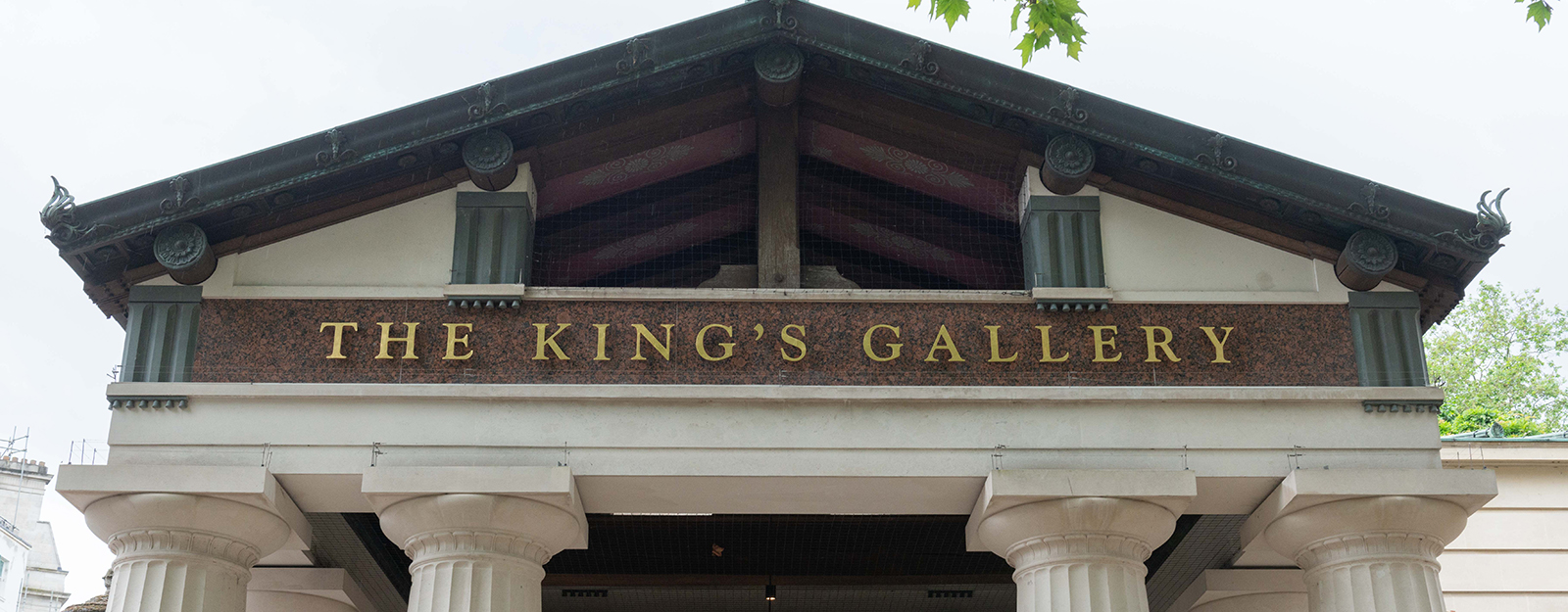 The King's Gallery, Buckingham Palace. Photograph of building with columns.
