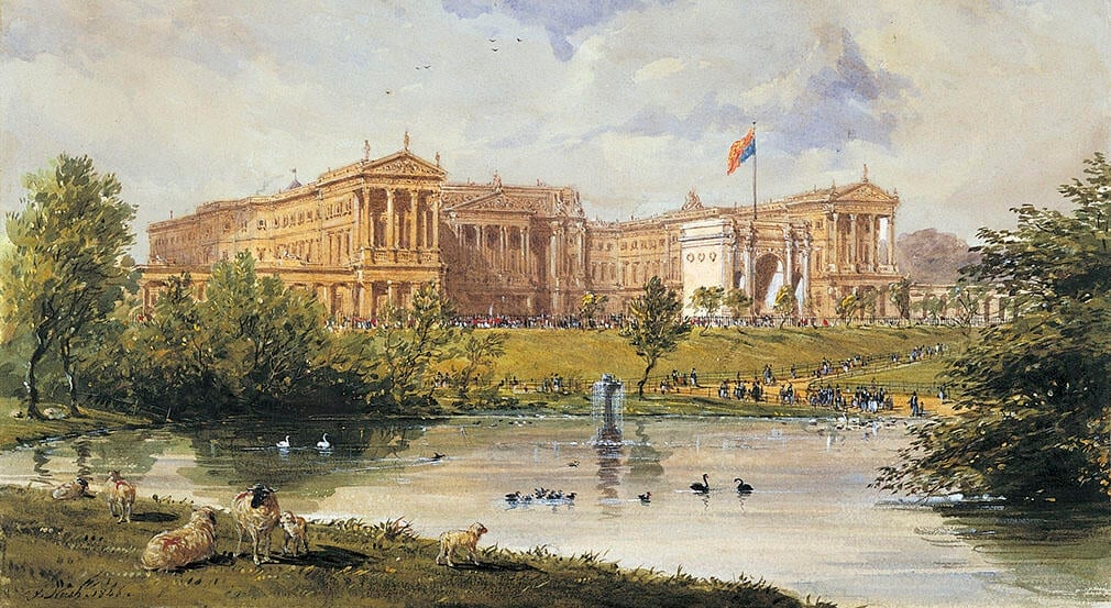 Painting of Buckingham Palace in 1846