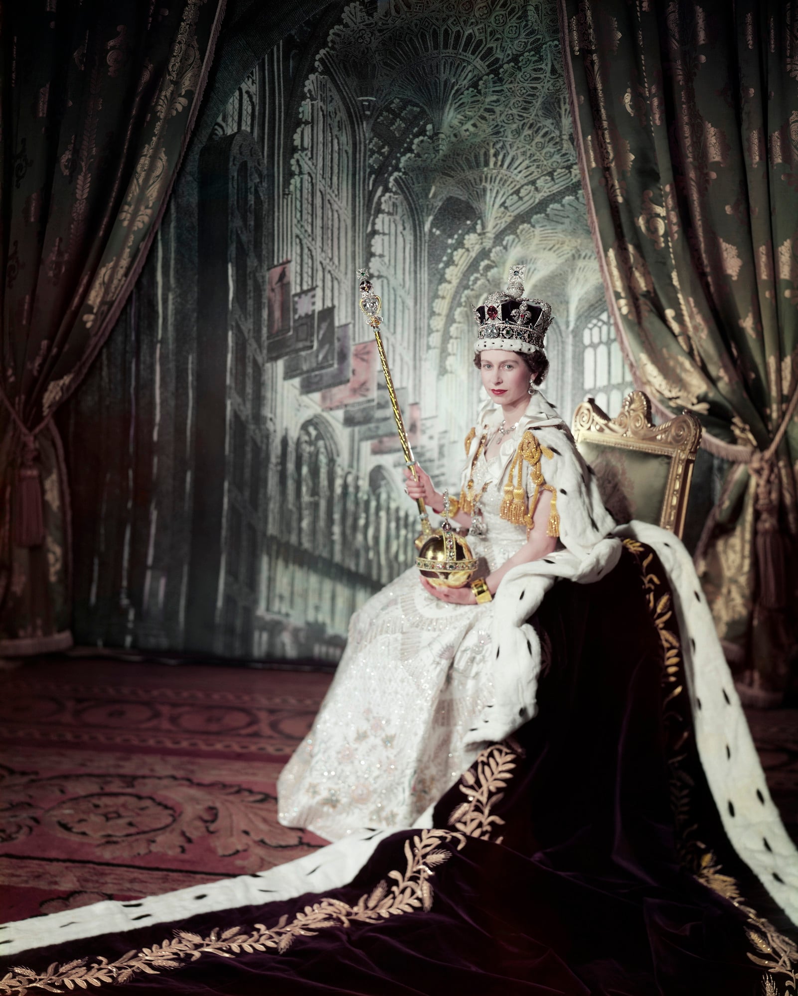 Queen Elizabeth II on her Coronation day (RCIN 2153177) Queen Elizabeth II on her Coronation day