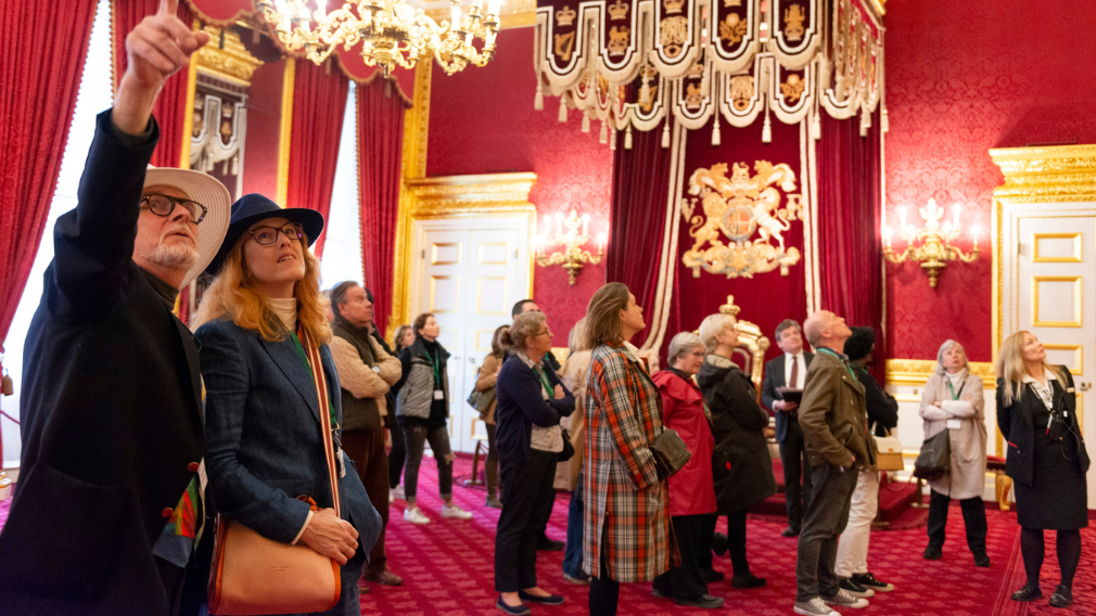Visiting St James's Palace Visitors in the Throne Room at St James's Palace.