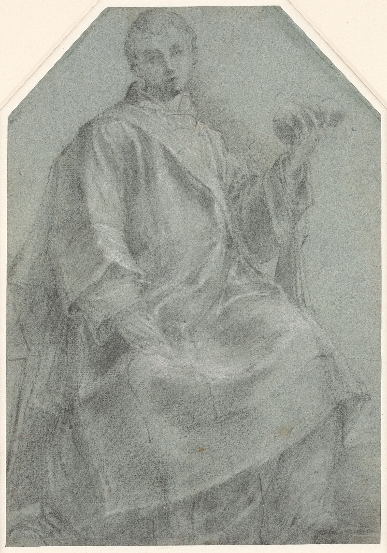 Chalk drawing of St Stephen by Parmigianino.