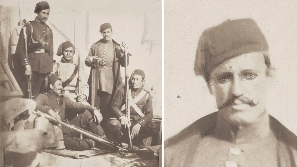 Carol Szathmari, Turkish infantry soldiers, 1854 (RCIN 2500618) A photograph of Turkish infantry soldiers by Carol Szathmari.