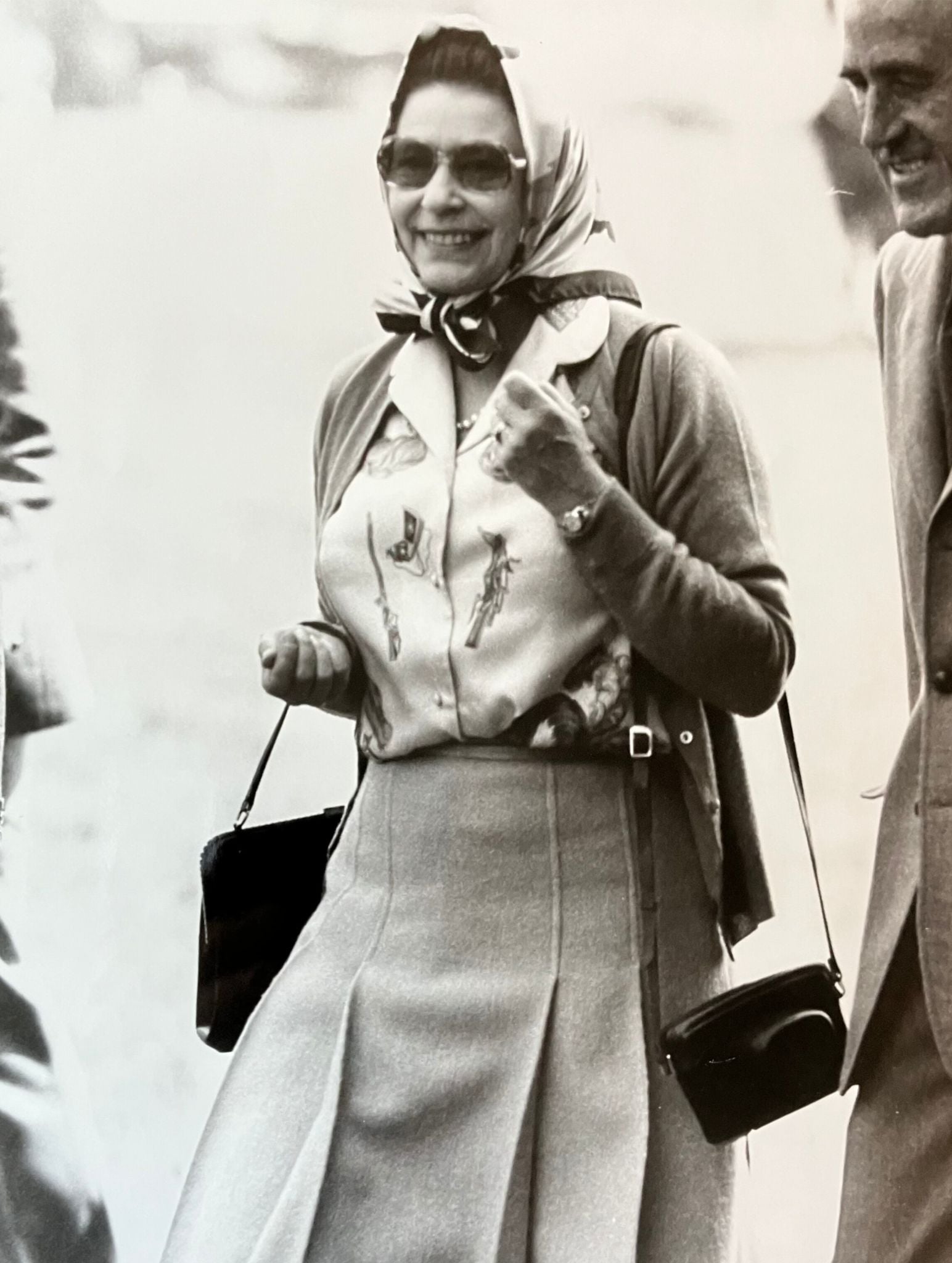 Photograph of Queen Elizabeth II, Windsor Great Park, May 1982 (RCIN 2939721) Black and white photograph of Queen Elizabeth II