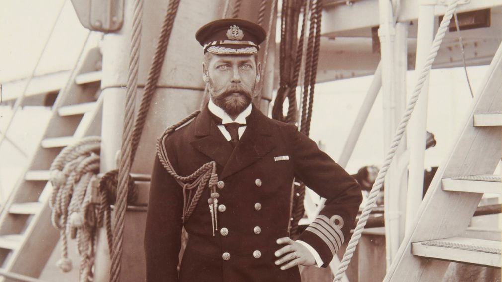 George V in naval uniform.