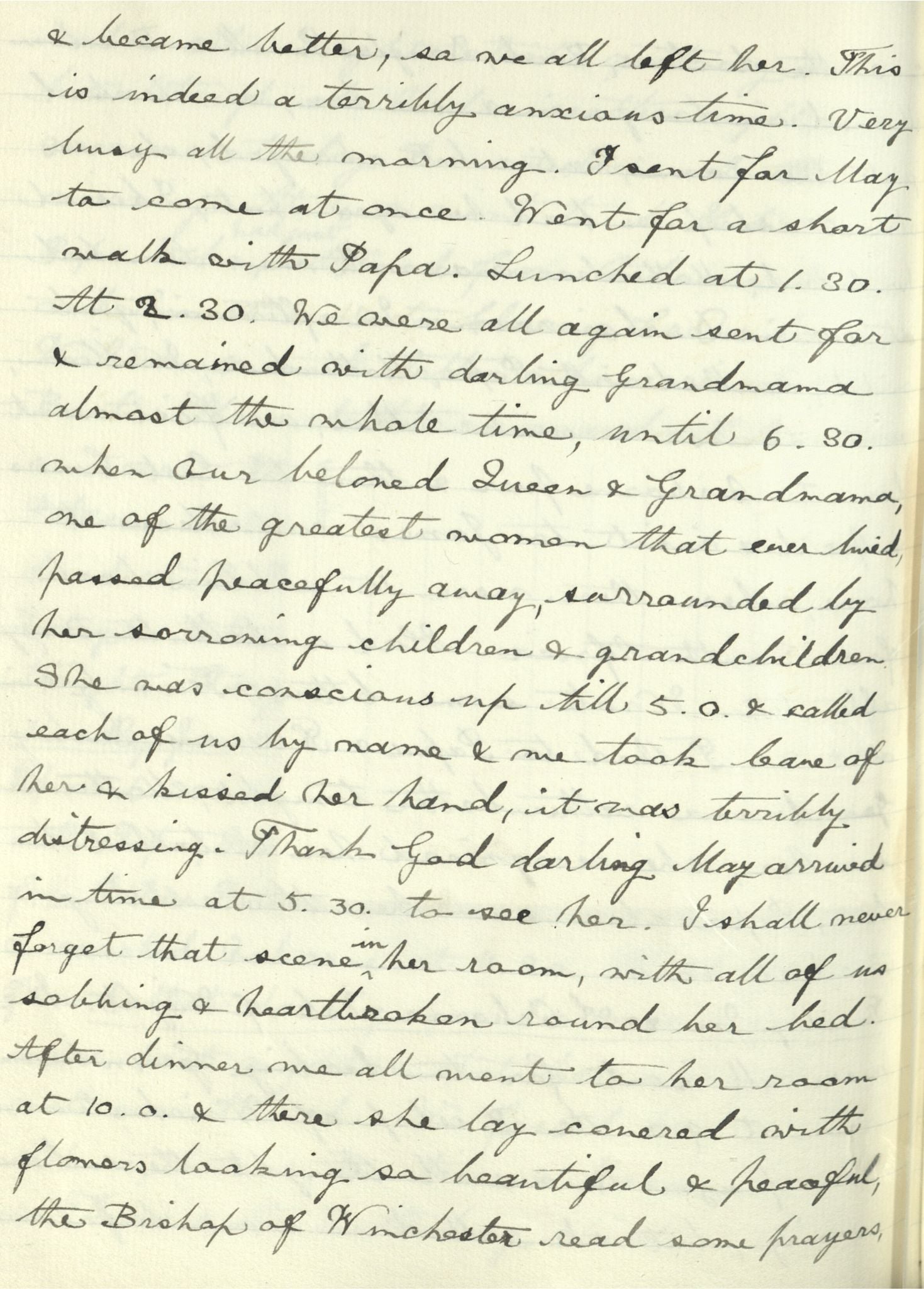 George V’s diary entry on the day of Queen Victoria's death