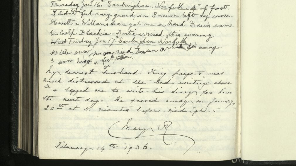 George V's last diary entry