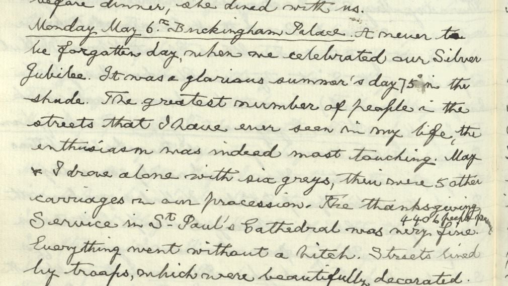 George V’s diary entry on the 6 May 1935