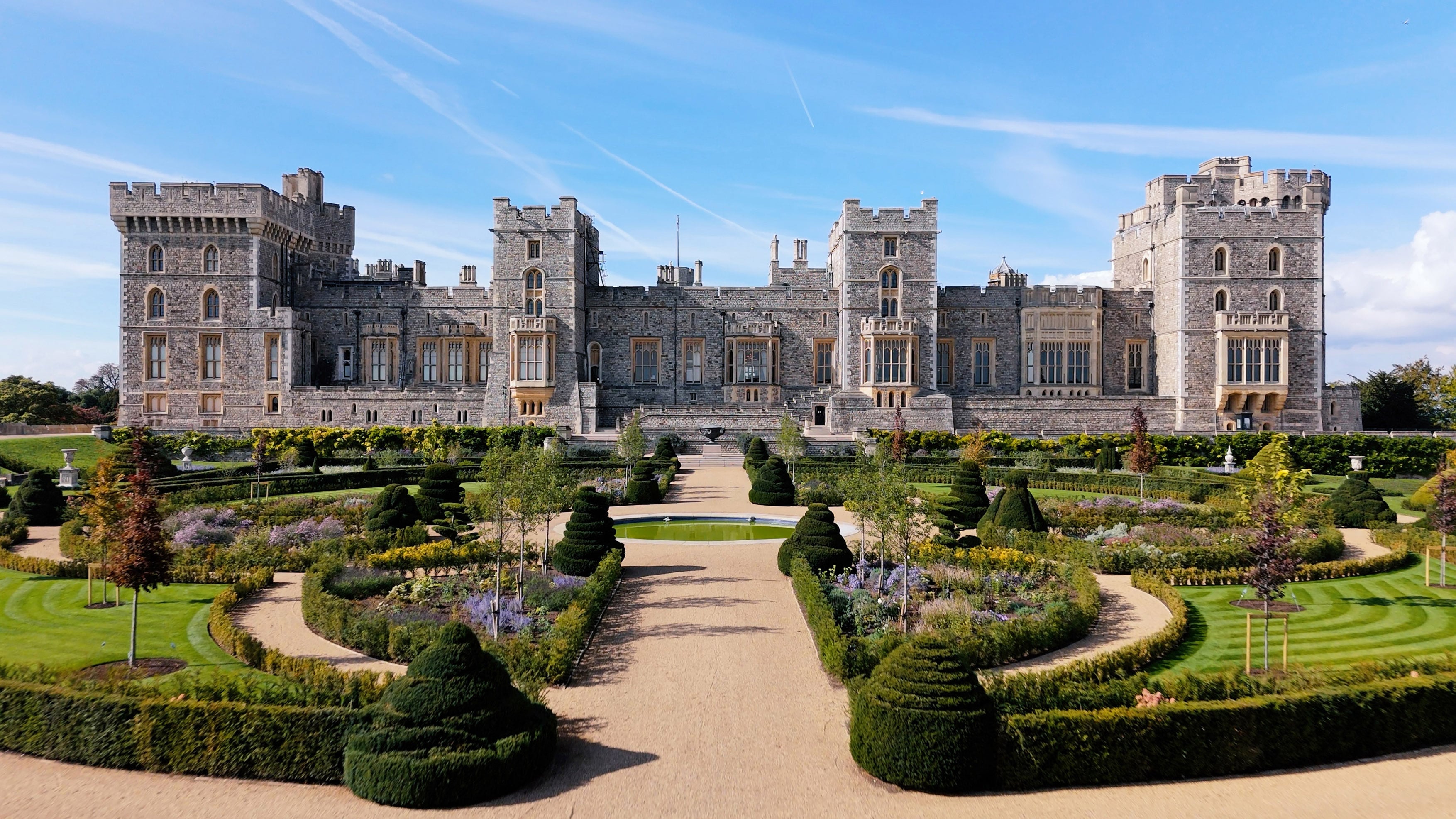 The Venus Garden at Windsor Castle with the Castle in the background